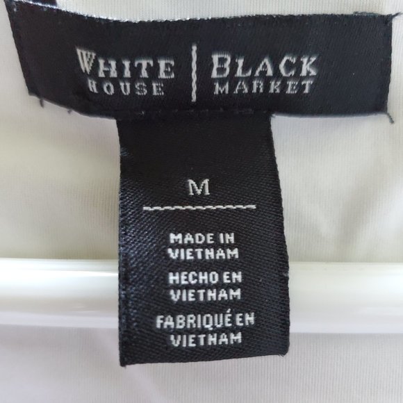 White House Black Market (Medium White top and cream strips) - Picture 3 of 8